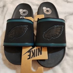 Mens Nike Offcourt NFL Philadelphia Eagles Slide Sandals Black Teal Size 10 NEW